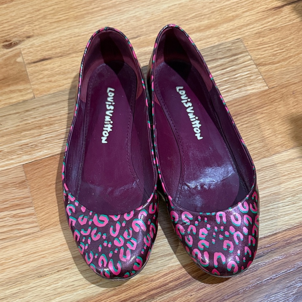 Louis Vuitton Stephen Sprouse Pink and Burgundy Leopard Print Women's Shoes